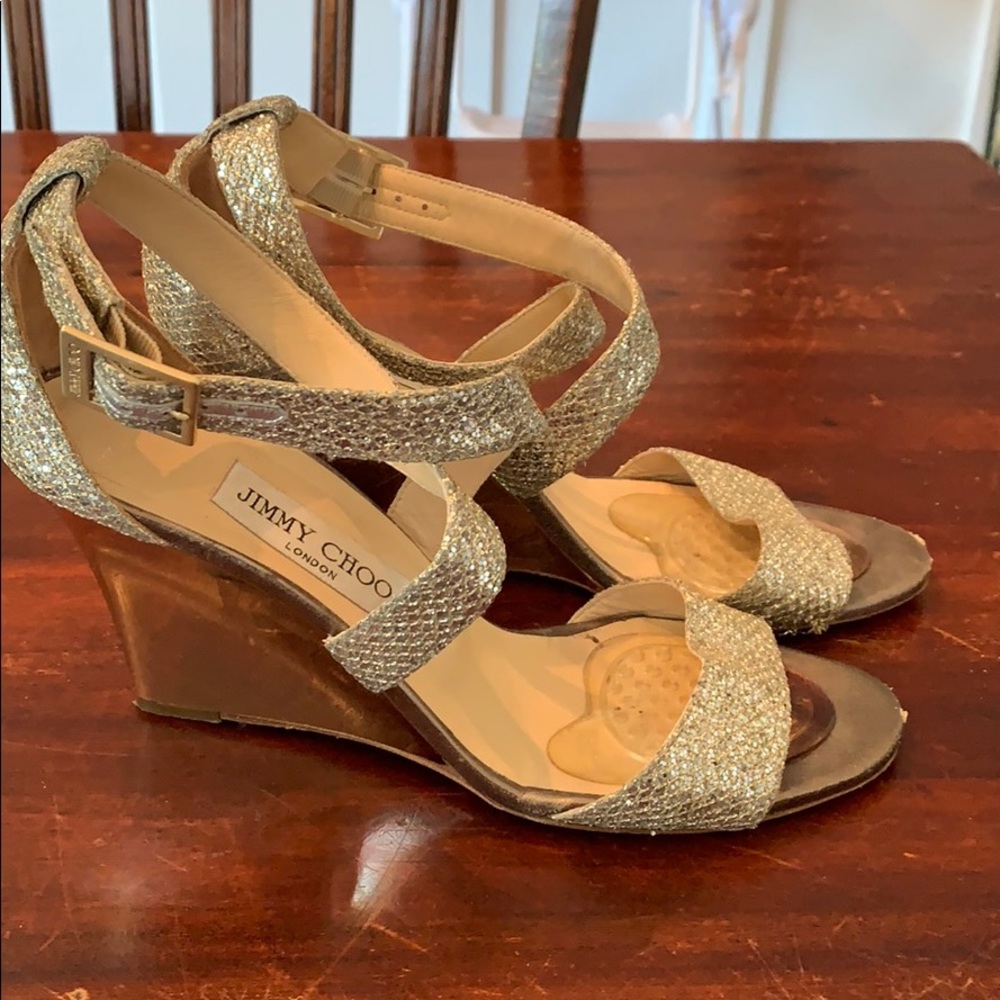 ✨Jimmy Choo Gold wedges ✨ sz 39